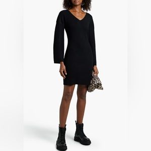 NEW Naadam Twist-back ribbed wool and cashmere-blend mini dress